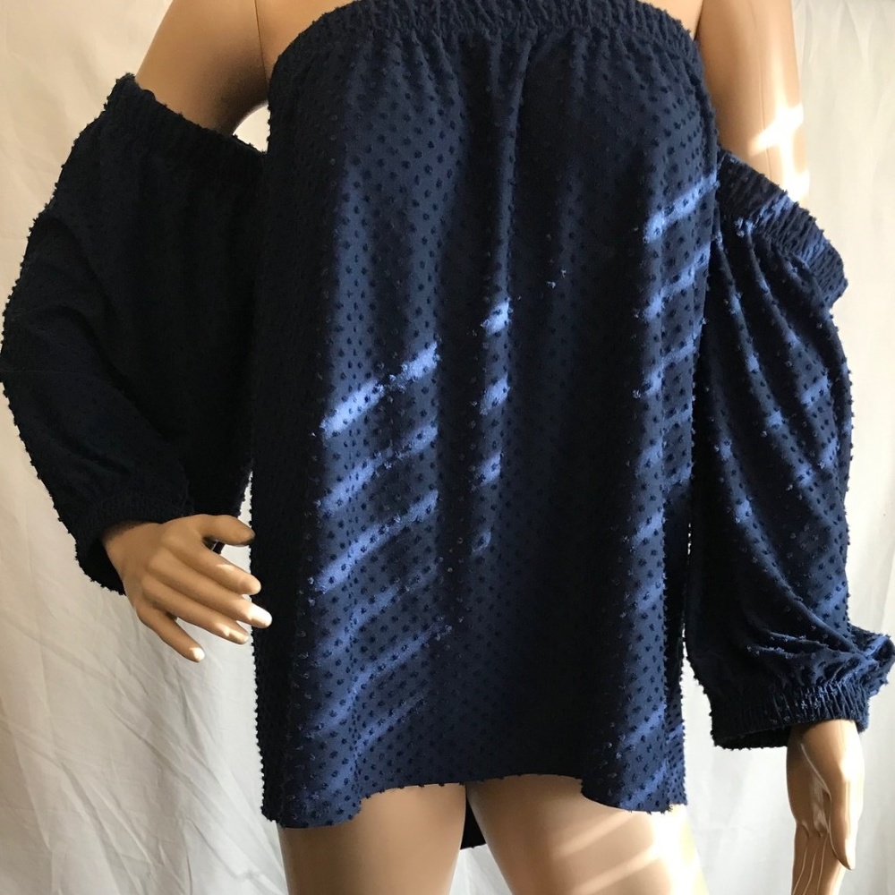 Navy Ce Ce Off The Shoulder Blouse Sz Large